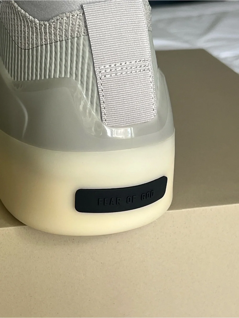adidas x Fear of God White Sneakers with Black Logo Patch